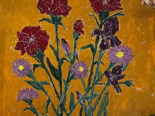 The flowers appear on the earth